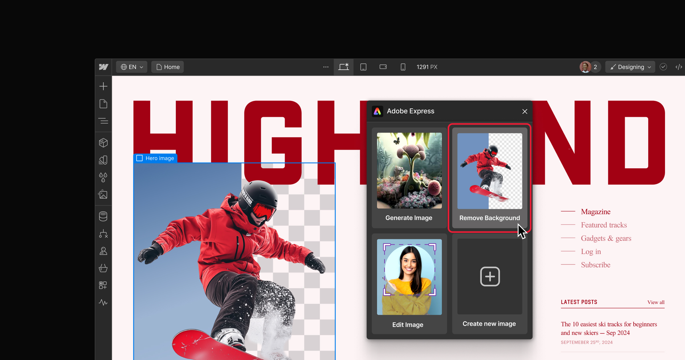 Supercharging creativity: bringing the power of Adobe Express to Webflow users